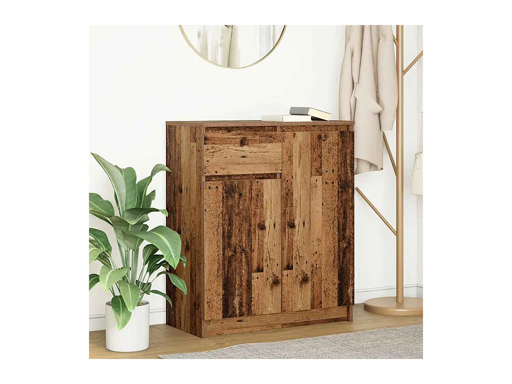 Buffet avec tiroir vieux bois 71x35x84 cm bois d'ingénierie