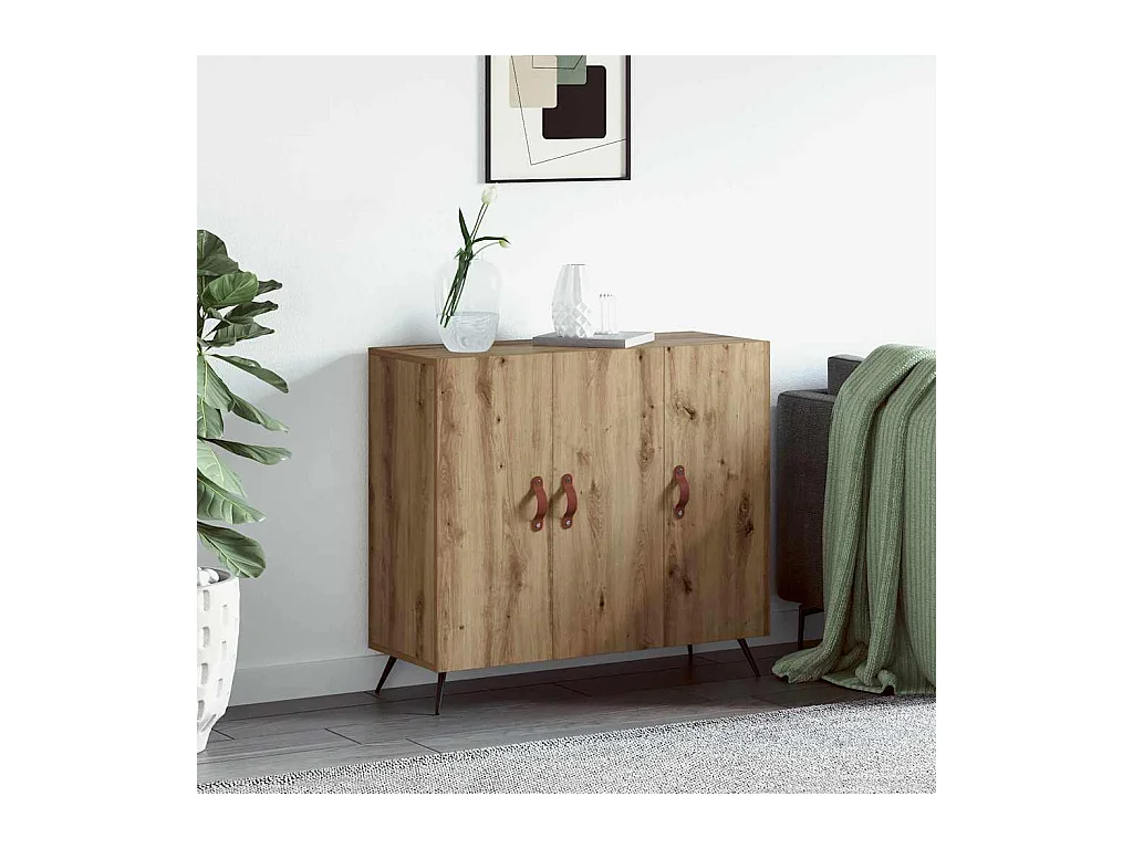 Dressoir Bruin 90 x 34 x 80 cm Bewerkt hout