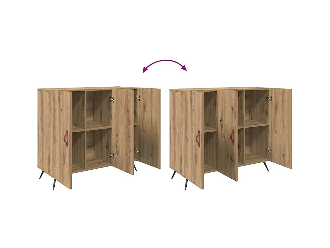 Dressoir Bruin 90 x 34 x 80 cm Bewerkt hout