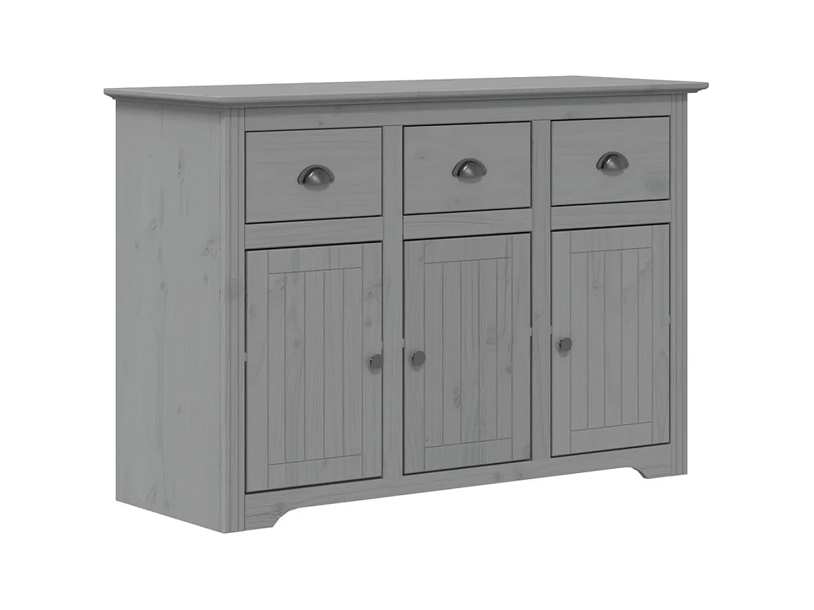 Buffet BODO gris 115,5x43x200,5 cm bois massif de pin