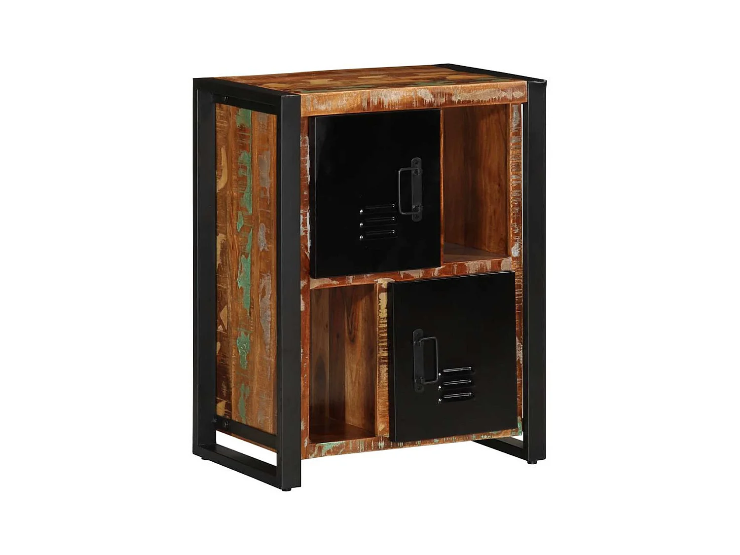 Buffet multicolore 55x35x70 cm bois massif récupération