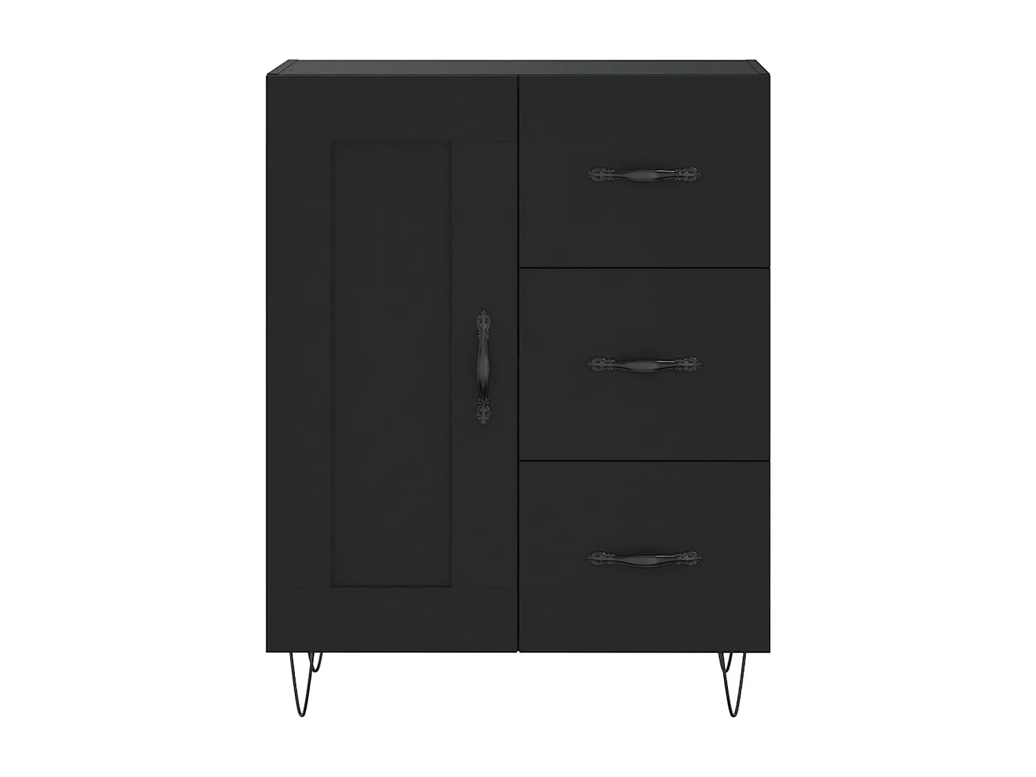 Buffet haut Noir 69,5x34x180 cm Bois d'ingénierie