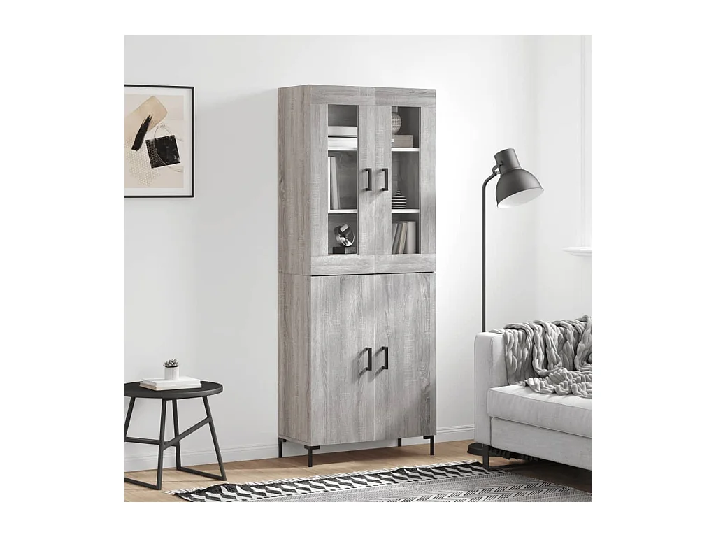 Armário alto 69,5x34x180 cm derivados de madeira sonoma cinza