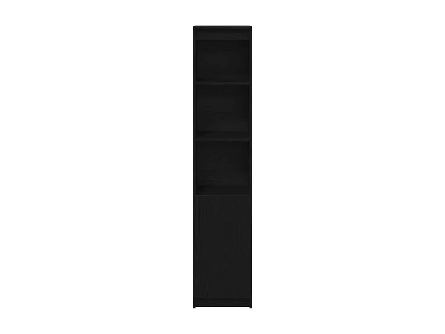 Buffet haut chêne noir 37,5x35x180 cm bois d'ingénierie