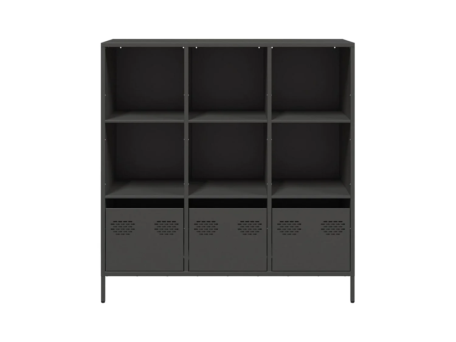 Buffet haut noir 101,5x39x103,5 cm acier