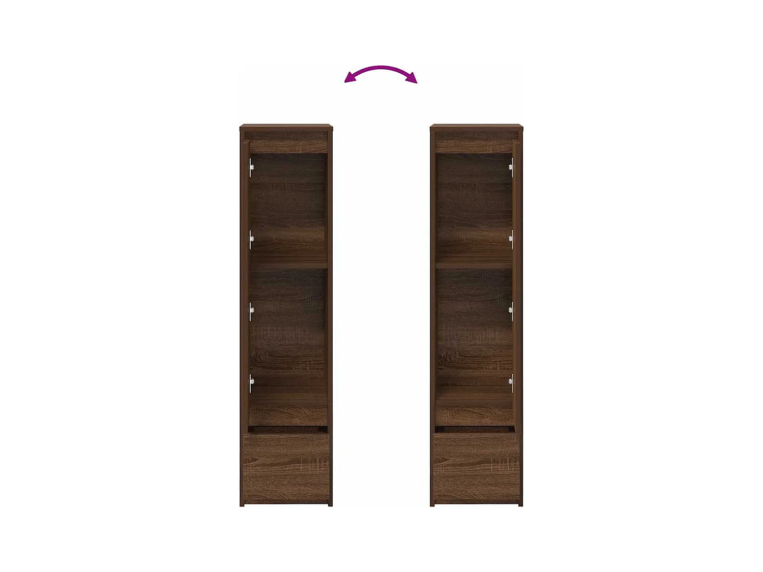 Buffet haut chêne marron 29,5x34x119,5 cm bois d'ingénierie