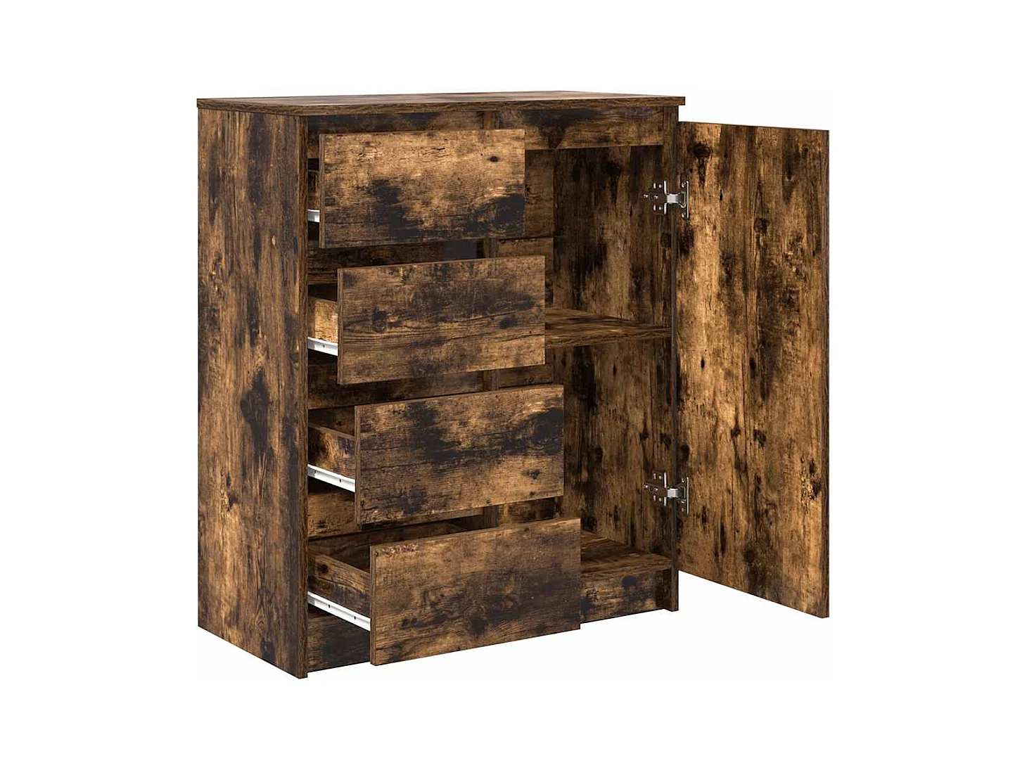 Buffet avec tiroirs chêne fumé 71x35x84 cm bois d'ingénierie