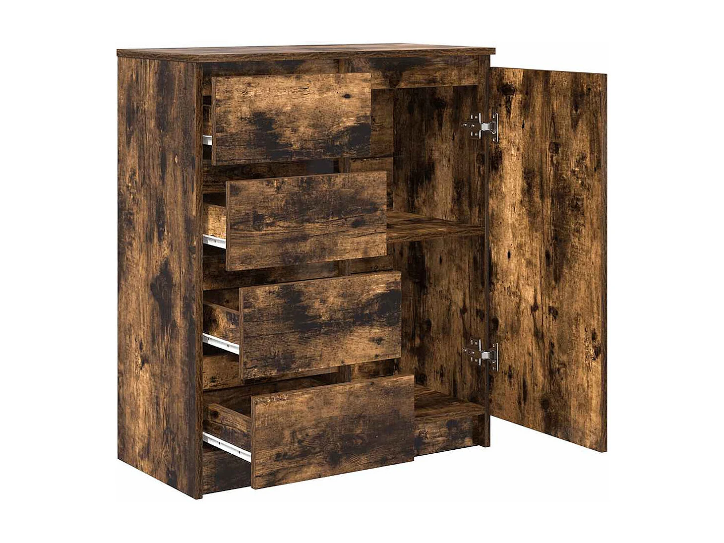 Buffet avec tiroirs chêne fumé 71x35x84 cm bois d'ingénierie