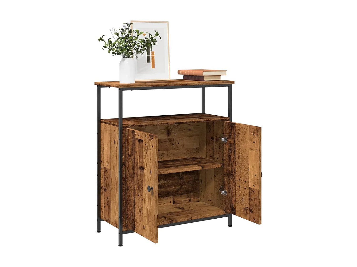 Buffet vieux bois 70x30x80 cm bois d'ingénierie