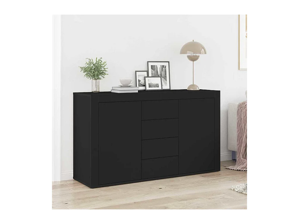 Buffet avec tiroir Noir 120 x 36 x 69 cm Bois d'ingénierie