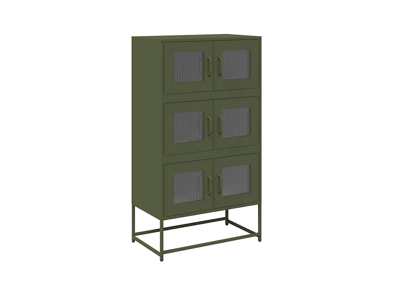 Buffet haut vert olive 68x39x123 cm acier