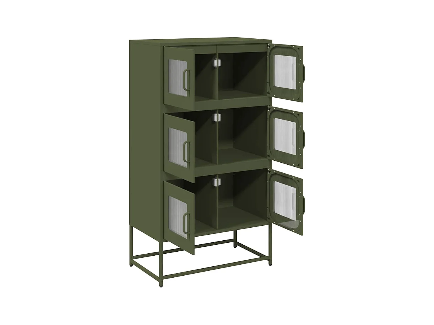 Buffet haut vert olive 68x39x123 cm acier