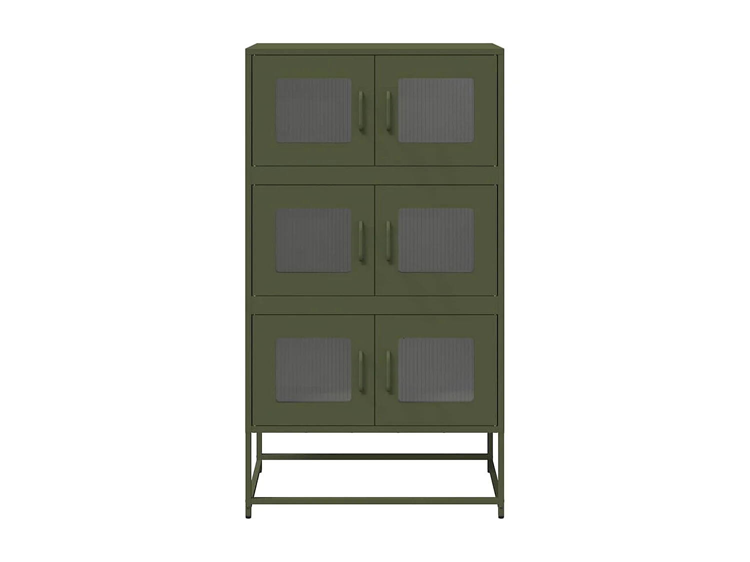 Buffet haut vert olive 68x39x123 cm acier