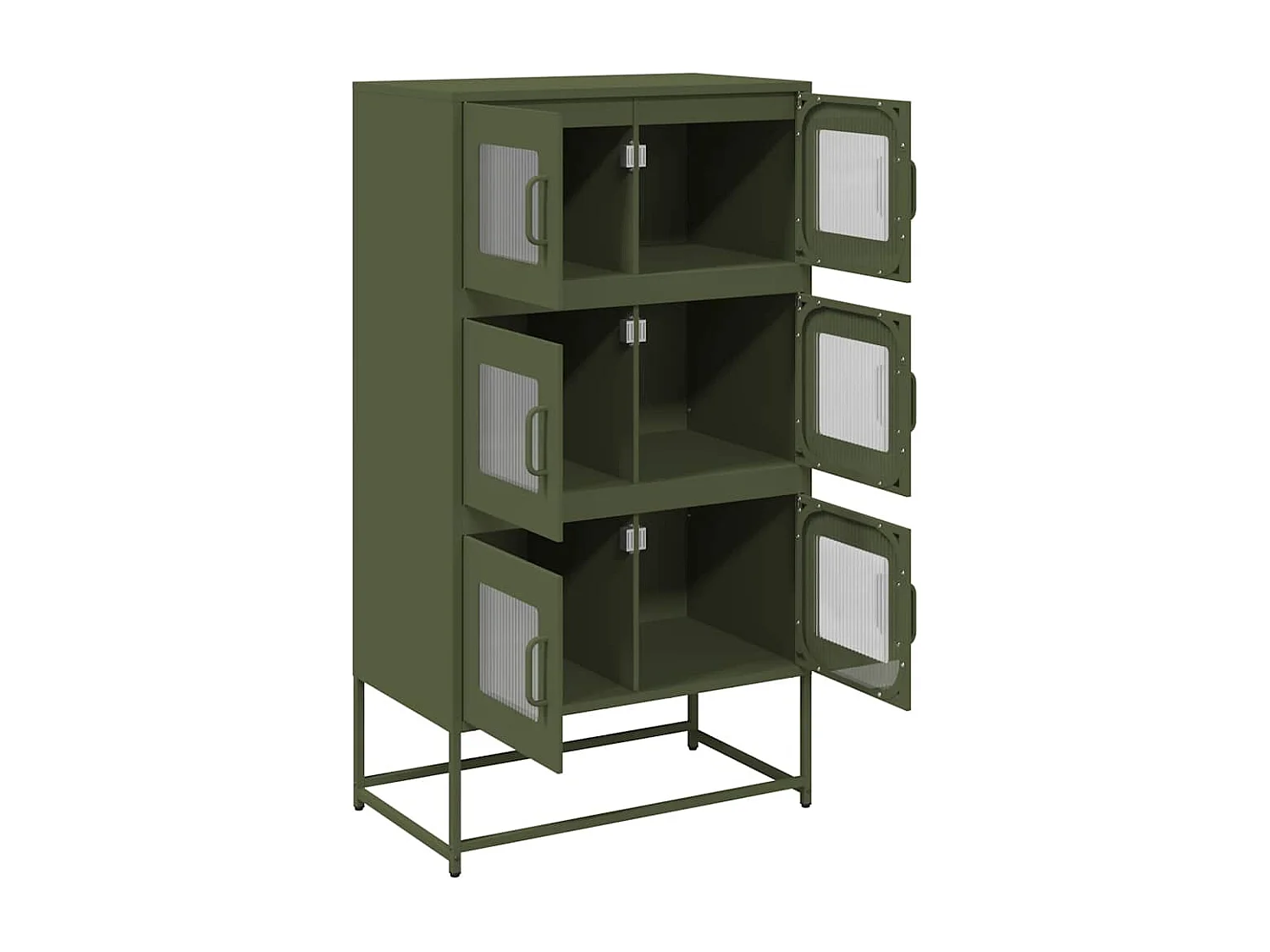 Buffet haut vert olive 68x39x123 cm acier