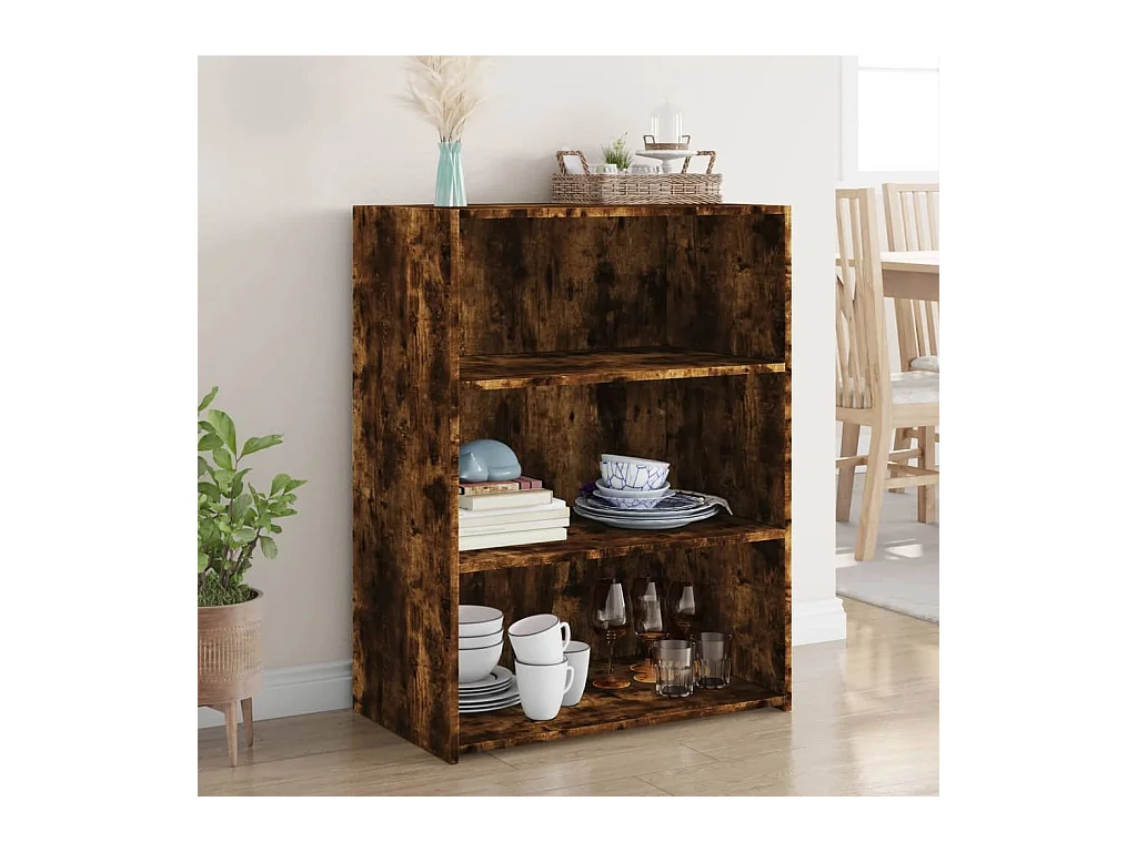 Buffet chêne fumé 70x41x93 cm bois d'ingénierie