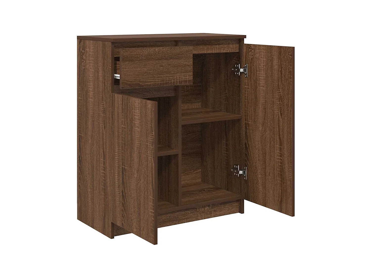 Buffet avec tiroir chêne brun 71x35x84 cm bois d'ingénierie