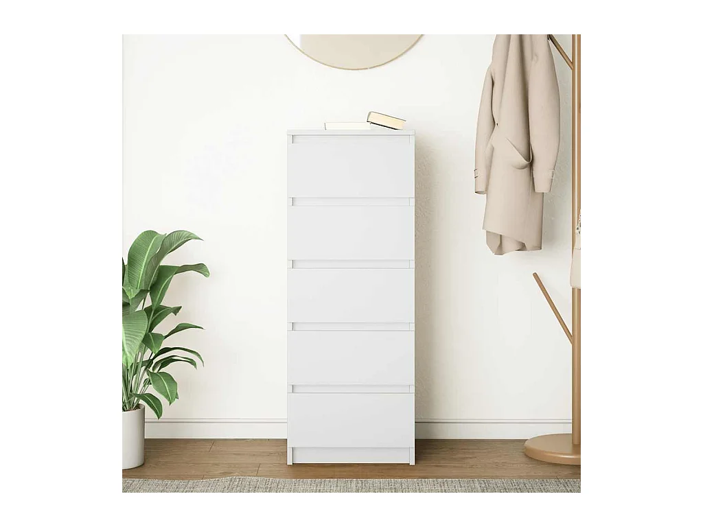 Buffet avec tiroirs blanc 37,5x35x99 cm bois d'ingénierie