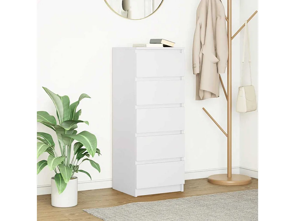 Buffet avec tiroirs blanc 37,5x35x99 cm bois d'ingénierie