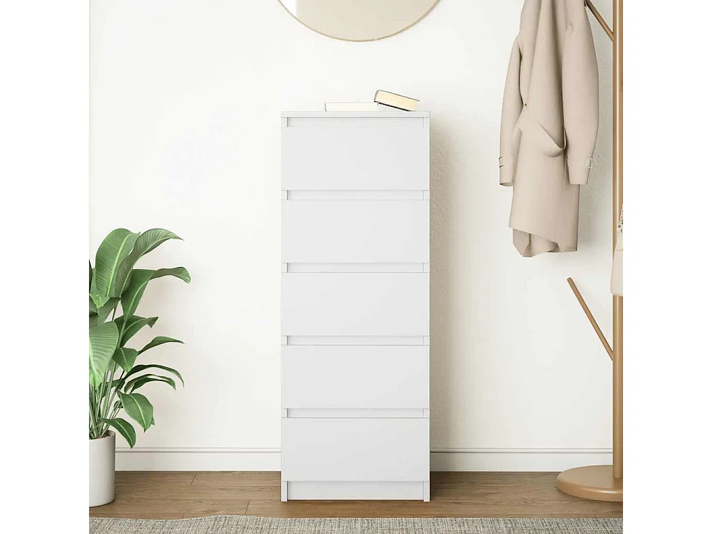 Buffet avec tiroirs blanc 37,5x35x99 cm bois d'ingénierie