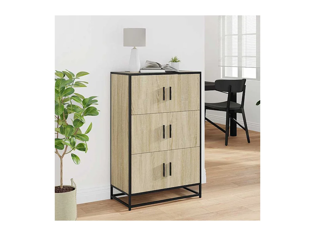 Buffet haut chêne sonoma 68x35x106,5 cm bois ingénierie métal