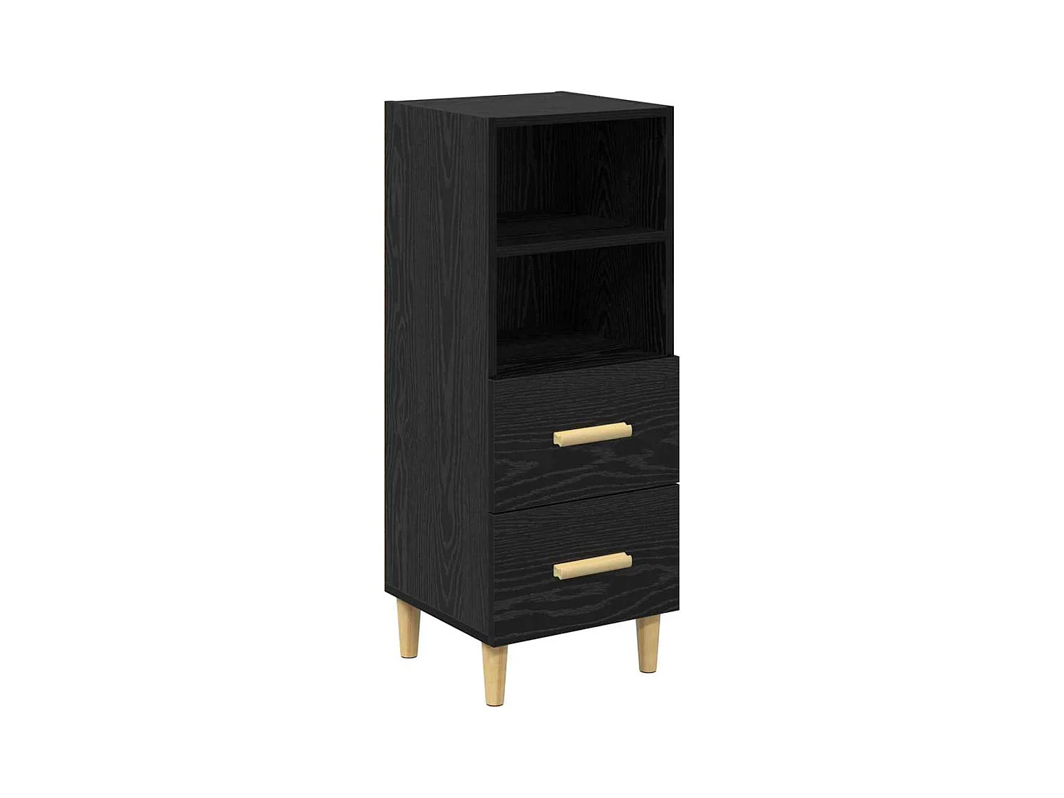 Dressoir met lade Zwart eiken 34 x 34,5 x 90 cm Bewerkt hout