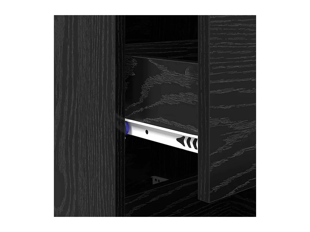 Dressoir met lade Zwart eiken 34 x 34,5 x 90 cm Bewerkt hout