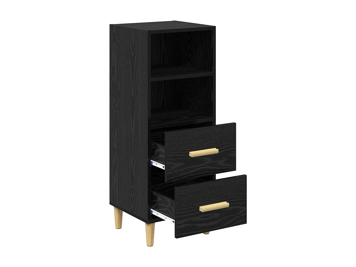 Buffet Chêne noir 34 x 34,5 x 90 cm Bois d'ingénierie
