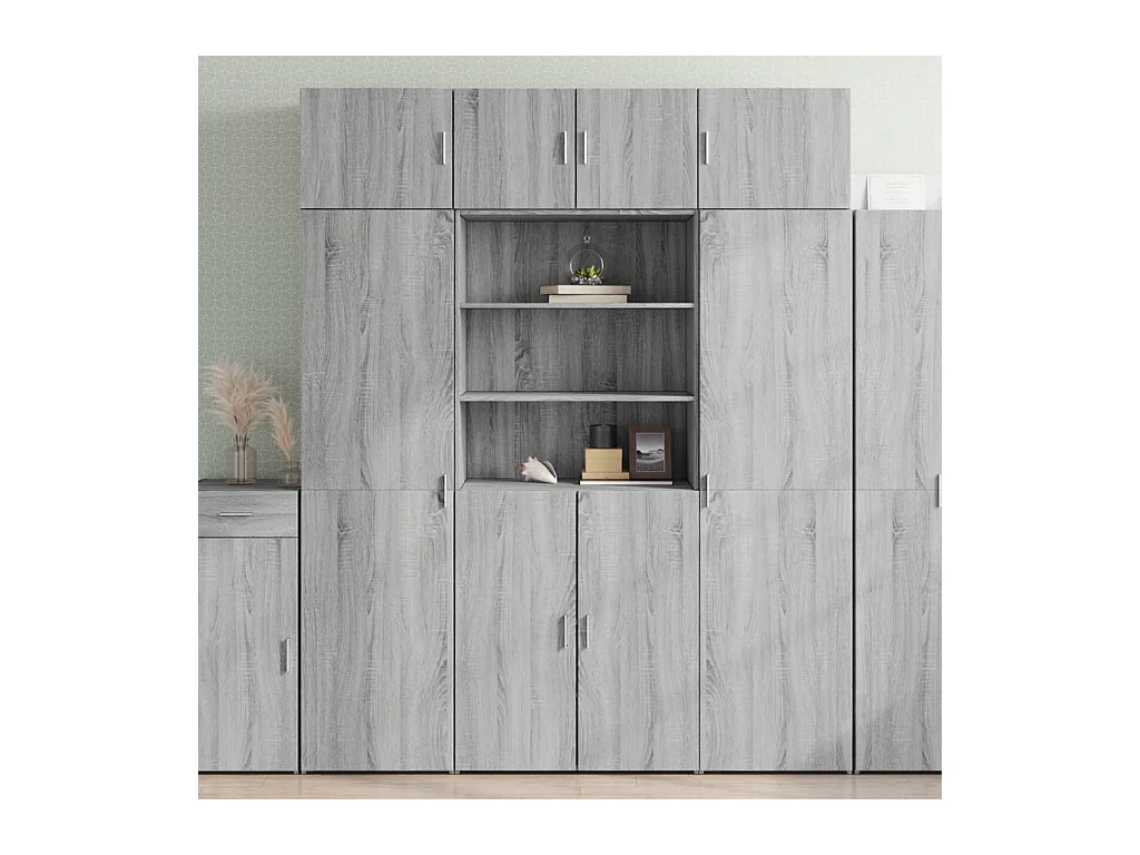 Aparador de madera de ingeniería gris Sonoma 80x42,5x185 cm
