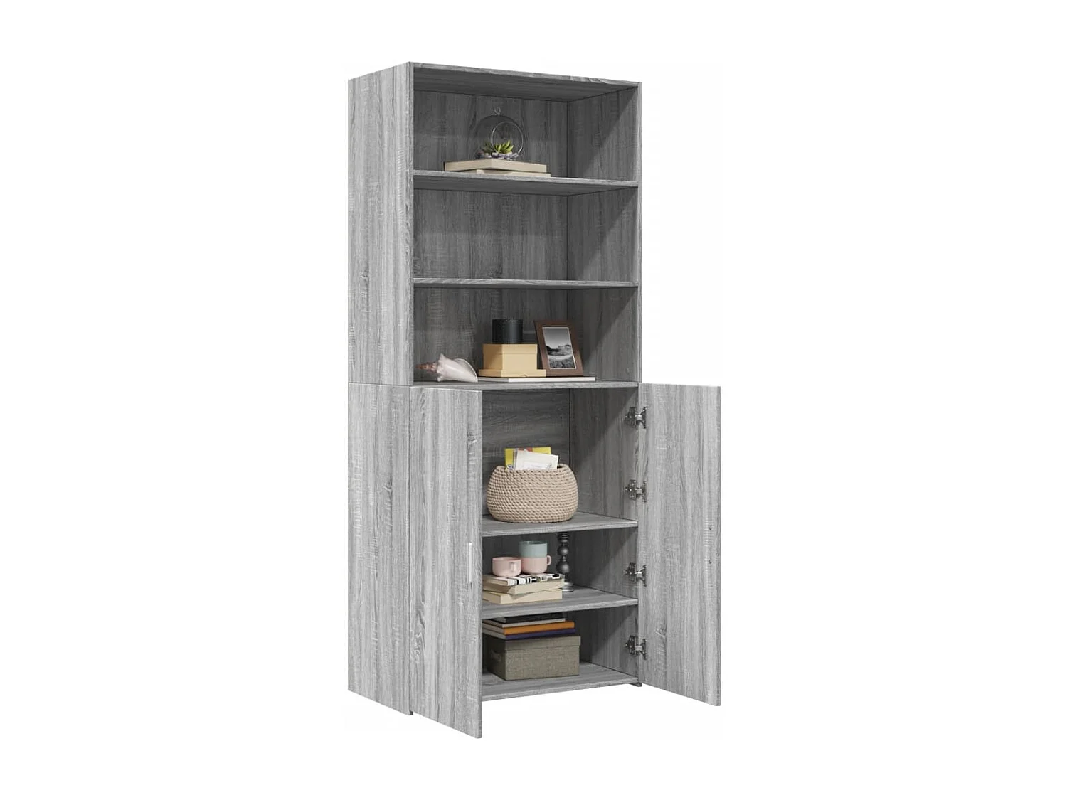 Buffet haut sonoma gris 80x42,5x185 cm bois d'ingénierie