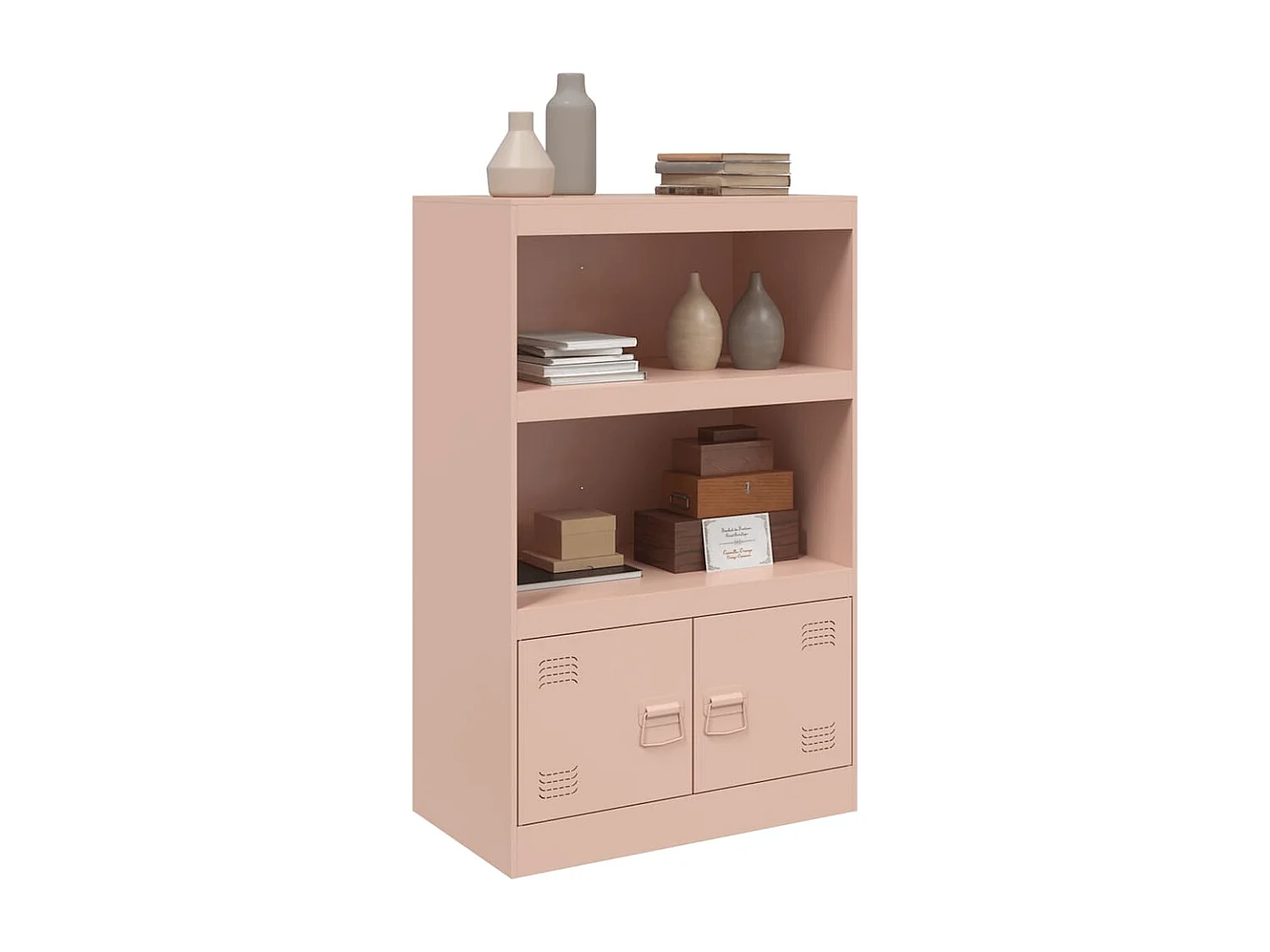 Buffet rose 67x39x107 cm acier