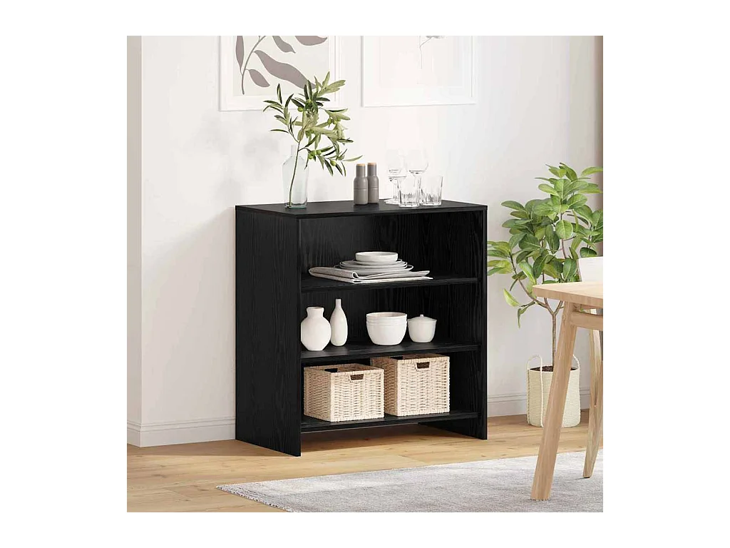 Buffet Noir 70 x 41 x 75 cm Bois d'ingénierie
