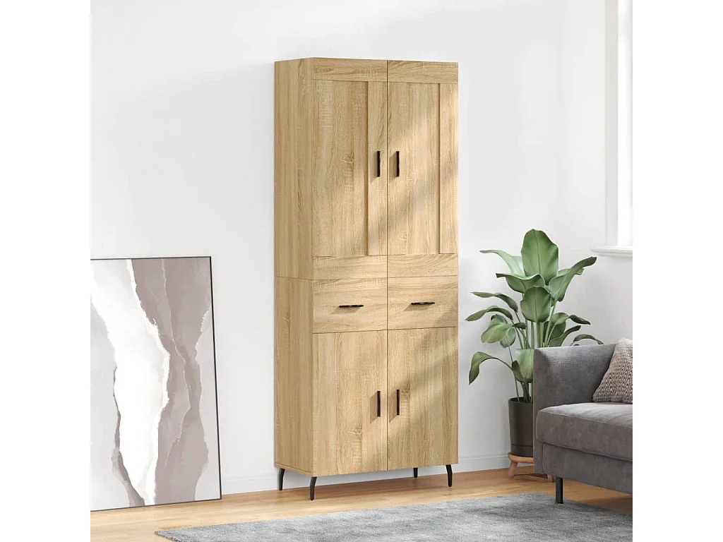 Buffet haut Chêne sonoma 69,5x34x180 cm Bois d'ingénierie