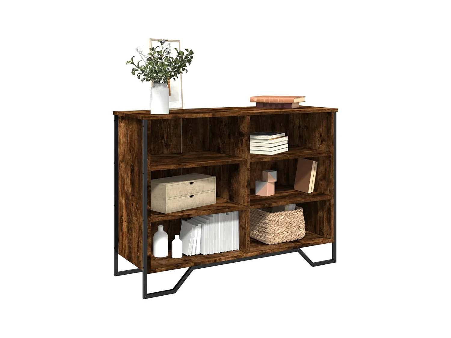Buffet chêne fumé 101x35,5x74,5 cm bois d'ingénierie