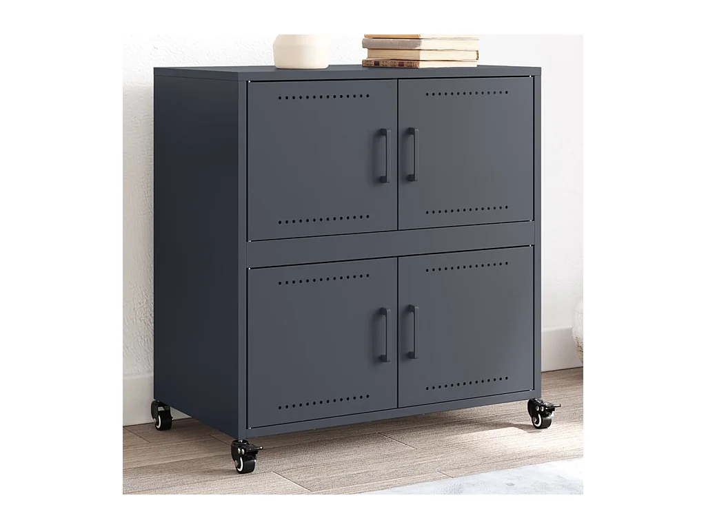 Buffet anthracite 68x39x72 cm acier