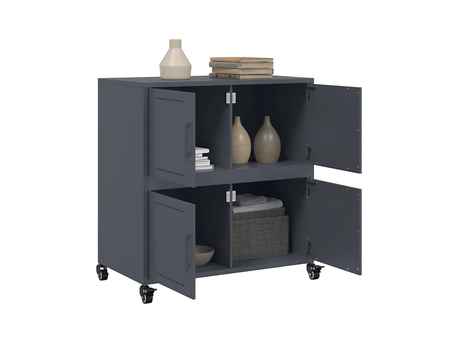 Buffet anthracite 68x39x72 cm acier