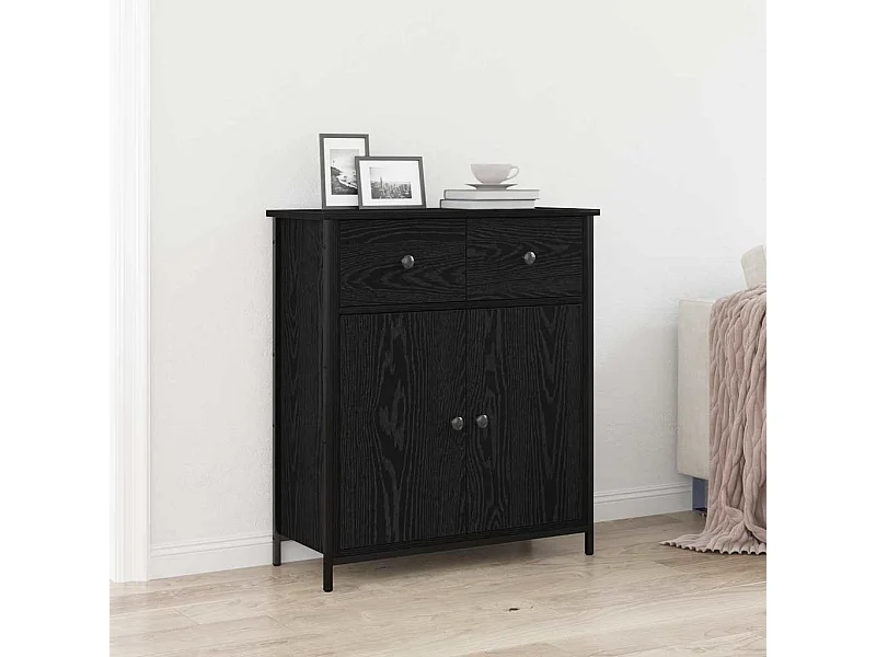 Buffet avec tiroir Chêne noir 70 x 30 x 80 cm Bois d'ingénierie