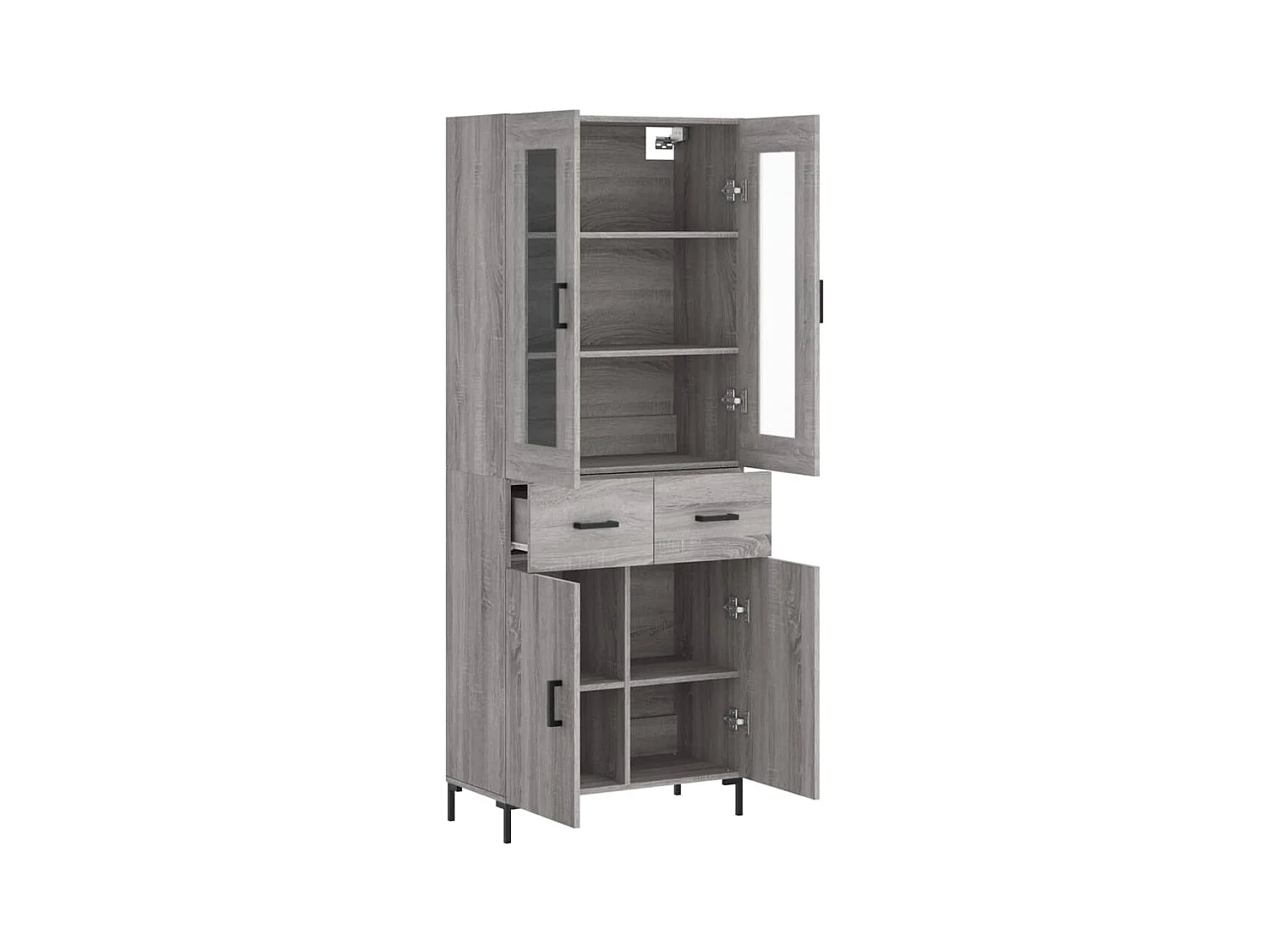 Buffet haut Sonoma gris 69,5x34x180 cm Bois d'ingénierie