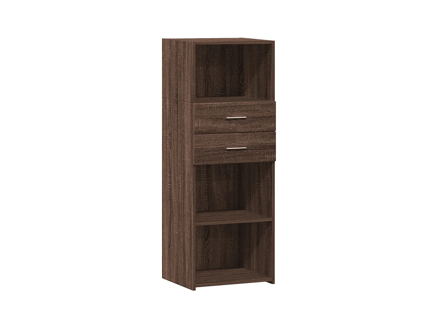 Buffet haut chêne marron 45x42,5x124 cm bois d'ingénierie