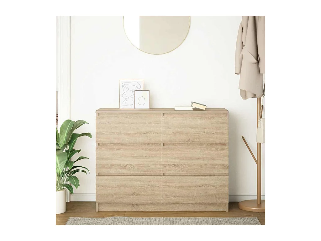 Buffet chêne sonoma 100x35x76 cm bois d'ingénierie