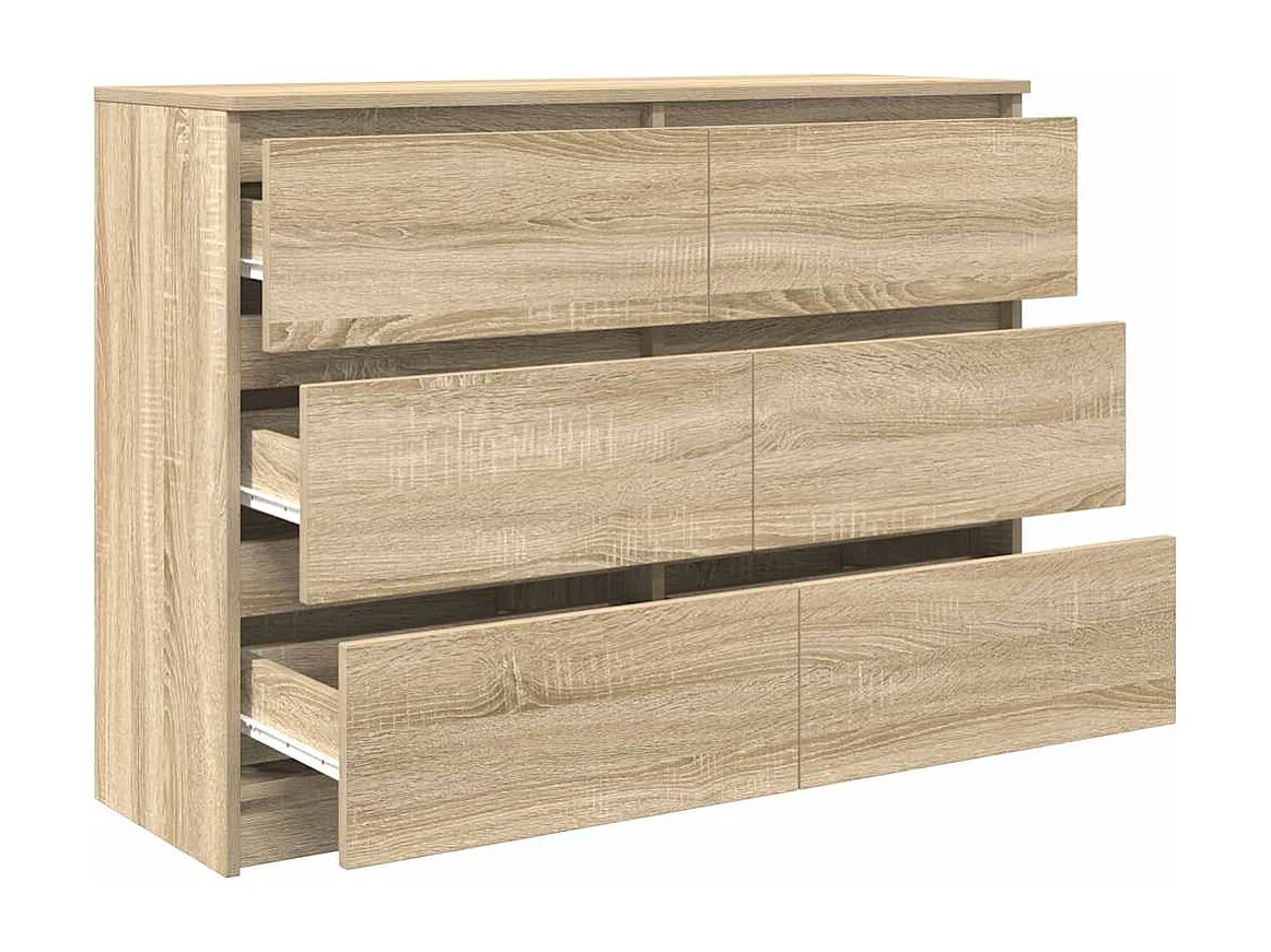 Buffet chêne sonoma 100x35x76 cm bois d'ingénierie