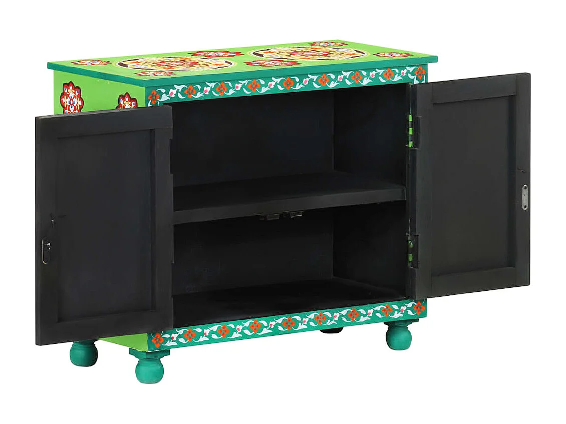 Buffet peint à la main Multicolore 70x35x60 cm Bois de manguier