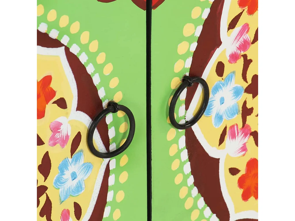 Buffet peint à la main Multicolore 70x35x60 cm Bois de manguier
