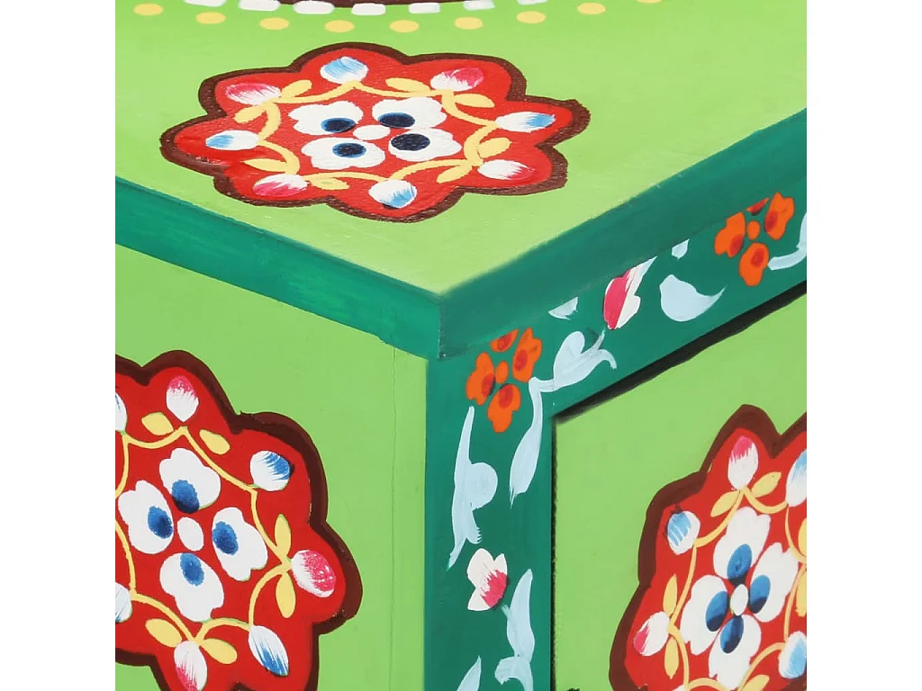 Buffet peint à la main Multicolore 70x35x60 cm Bois de manguier