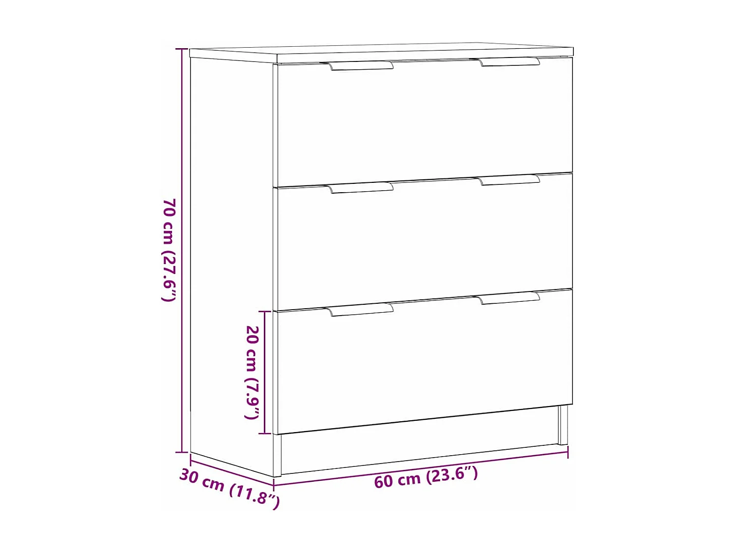 Buffet avec tiroir Noir 60 x 30 x 70 cm Bois d'ingénierie