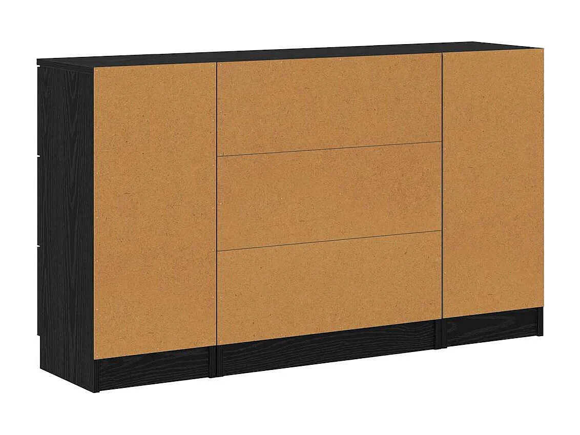 Buffet 3 pièces Chêne noir 121 x 30 x 70 cm Bois d'ingénierie