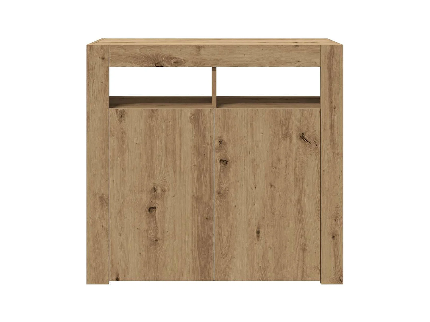 Buffet avec lumières LED chêne artisanal bois d'ingénierie