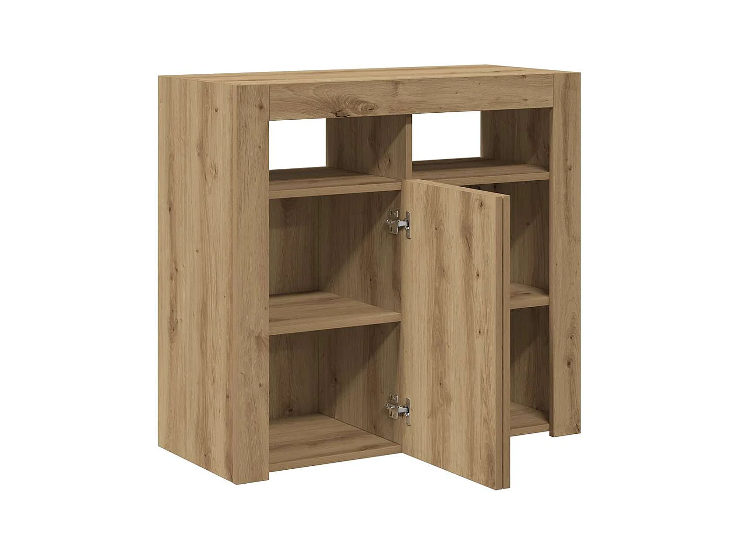 Buffet avec lumières LED chêne artisanal bois d'ingénierie