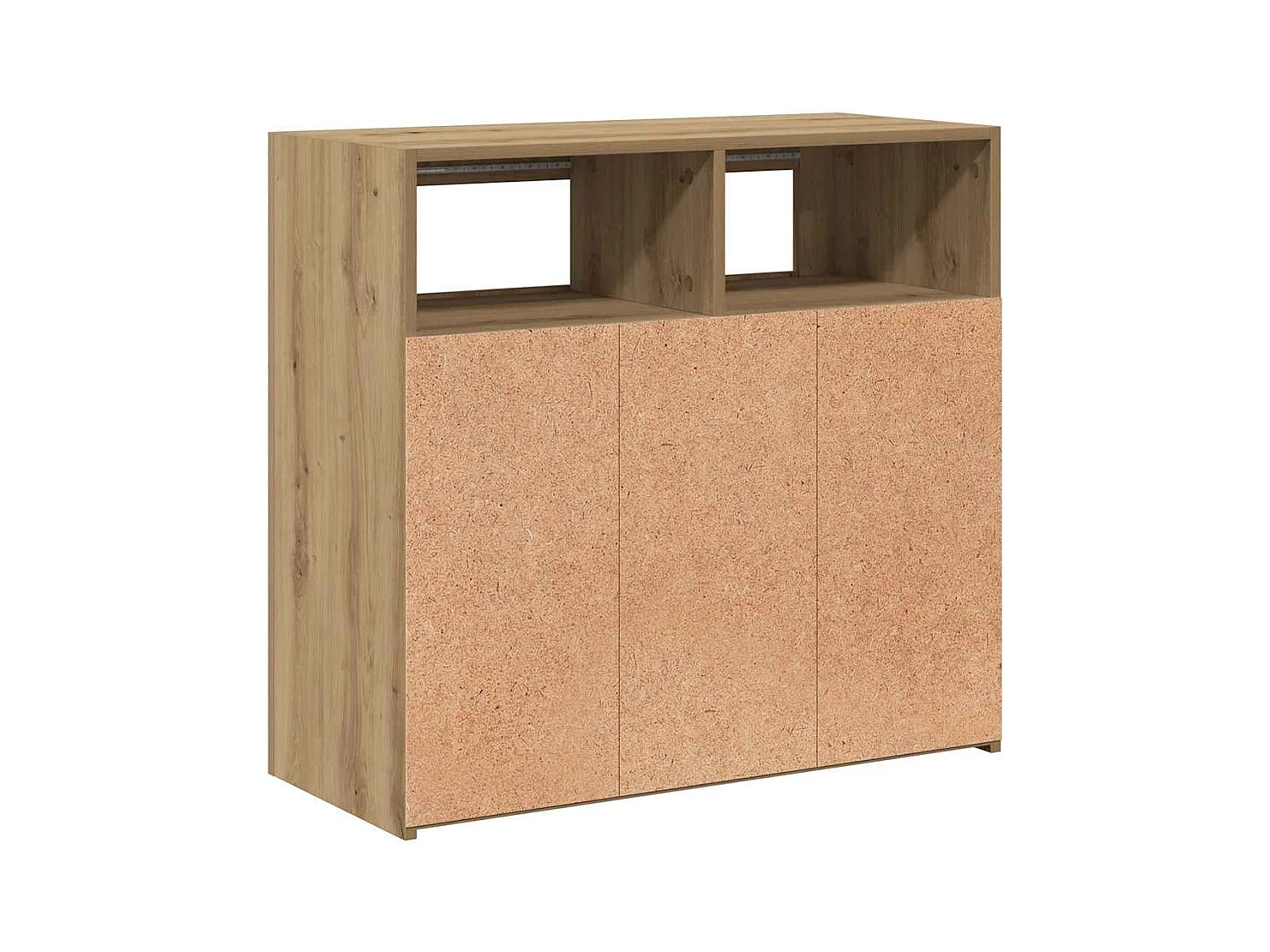 Buffet avec lumières LED chêne artisanal bois d'ingénierie