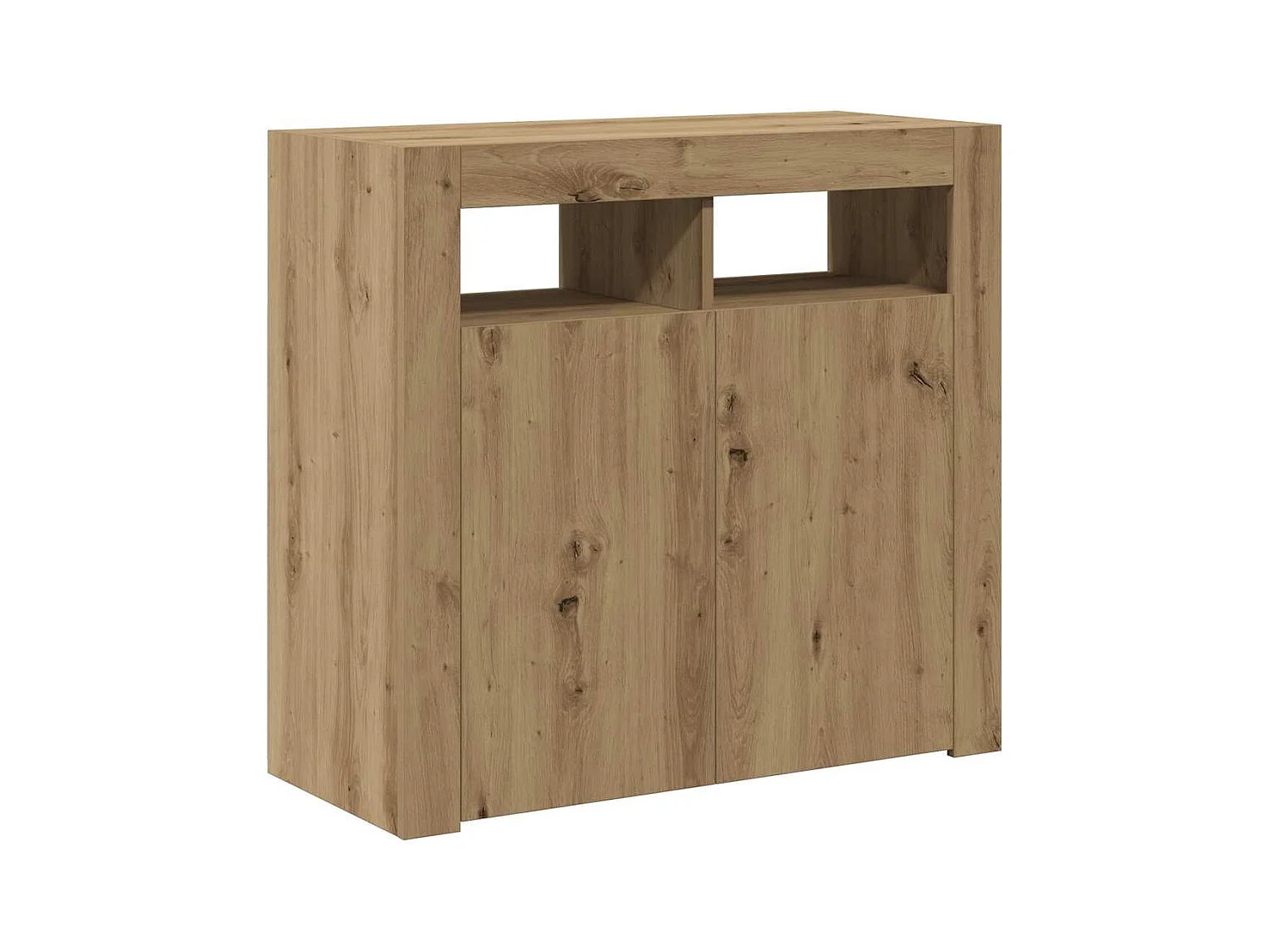 Buffet avec lumières LED chêne artisanal bois d'ingénierie