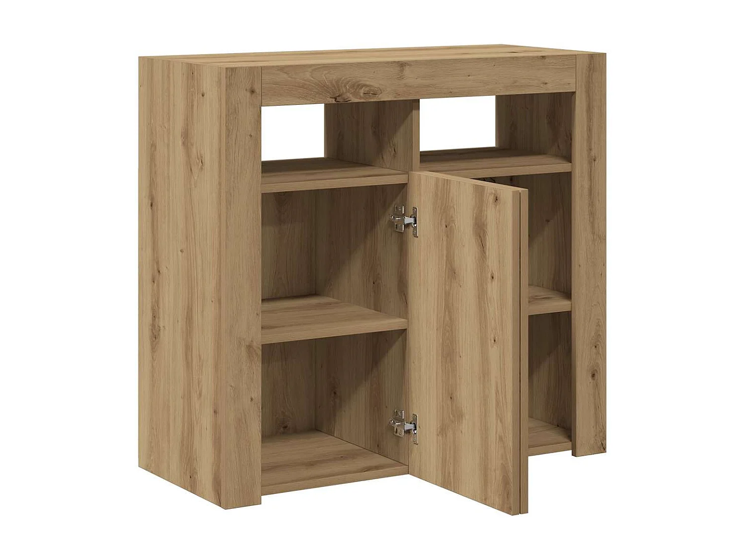 Buffet avec lumières LED chêne artisanal bois d'ingénierie